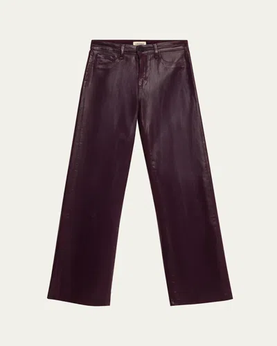 L'agence Scottie High-rise Wide Coated Jeans In Dark Malbec