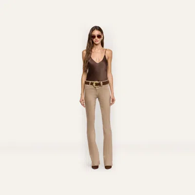 L'agence Selma Coated Bootcut Jean In Antique Birch/mothergoose Contrast Coated
