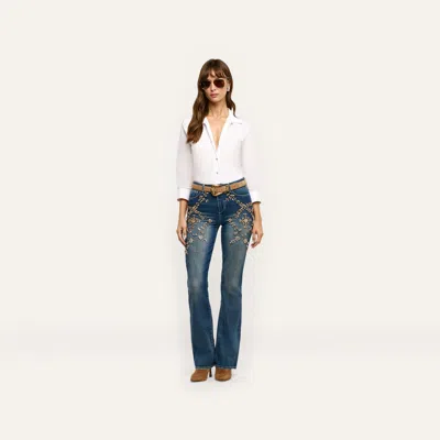 L'agence Selma Embellished Bootcut Jean In Begonia