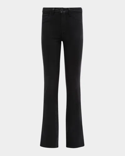 L'agence Selma High-rise Coated Sleek Baby Boot Jeans In Black