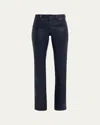 L'agence Selma High-rise Coated Sleek Baby Boot Jeans In Blue