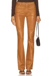 L'agence Selma High Rise Sleek Baby Bootcut Pants In Cognac Coated In Brown