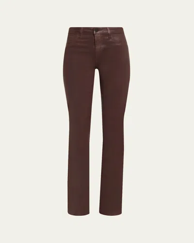 L'agence Selma High-rise Coated Sleek Baby Boot Jeans In Animal Print