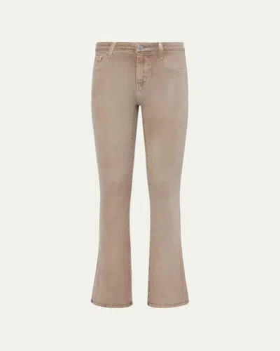 L'agence Selma High-rise Coated Sleek Baby Boot Jeans In Brown