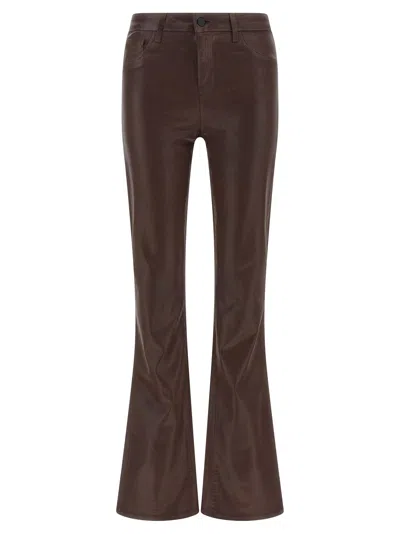 L'agence Kendra Cropped Flare Pant In Chocolate Coated In Brown