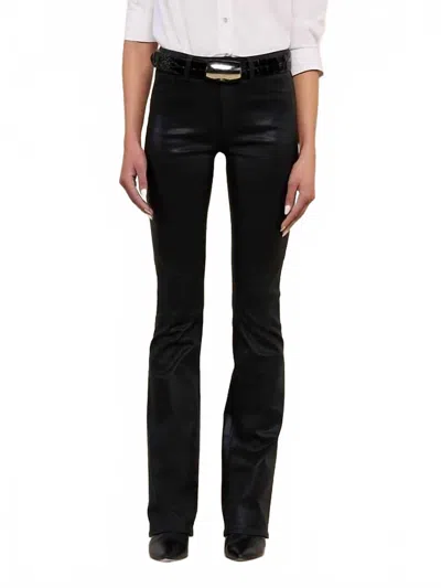 L'agence Selma Sleek Baby Bootcut Jean In Noir Coated In Black