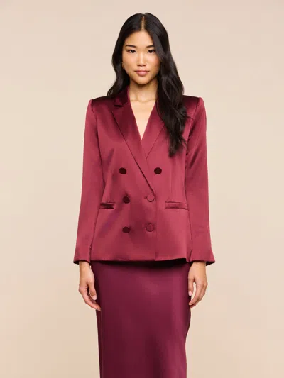 L'agence Sena Silk Blazer In Merlot Red