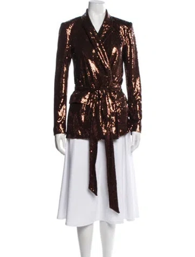 Pre-owned L'agence Sequin Blazer In Brown