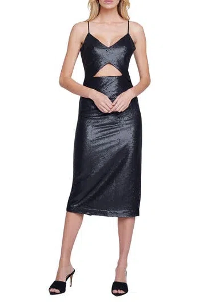 L'agence Femme Sequin Cutout Dress In Black