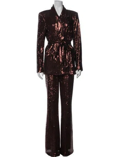 Pre-owned L'agence Sequin Embellishments Pantsuit In Brown