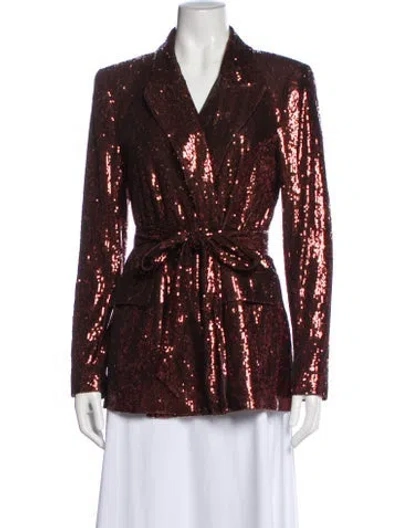 Pre-owned L'agence Sequin Embellishments Set In Brown