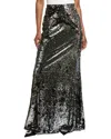 L'agence Sequin Zeta Long Skirt In Black