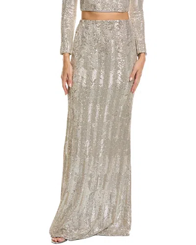 L'agence Sequin Zeta Long Skirt In Neutral