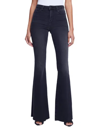 L'agence Sera High-rise Sneaker Dark Graphite Flare Jean In Blue