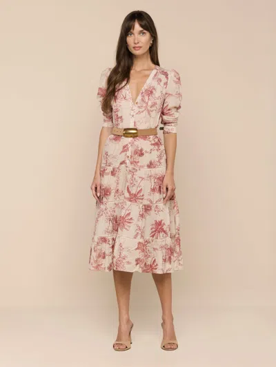 L'agence Serafine Midi Dress In Pink