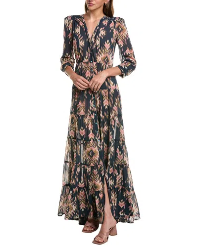 L'agence Seraphina Tiered Maxi Dress In Multi