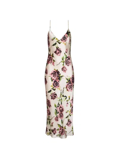 L'agence Seridie Floral-print Slip Midi Dress In Multi