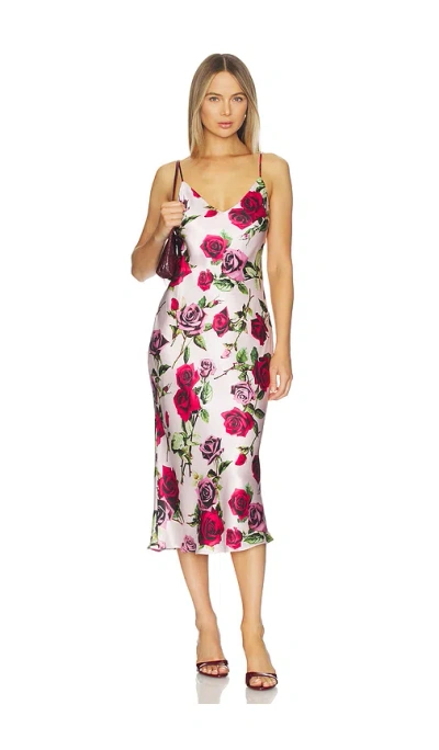 L'agence Seridie Mid Length Slip Dress In Multi