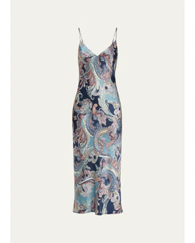 L'agence Seridie Paisley Mid-length Slip Dress In Multi