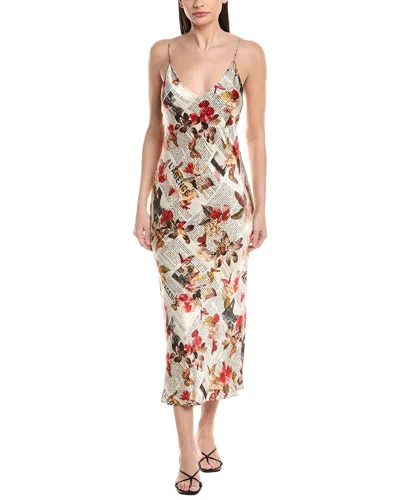 L'agence Seridie Silk Midi Slip Dress In Multi
