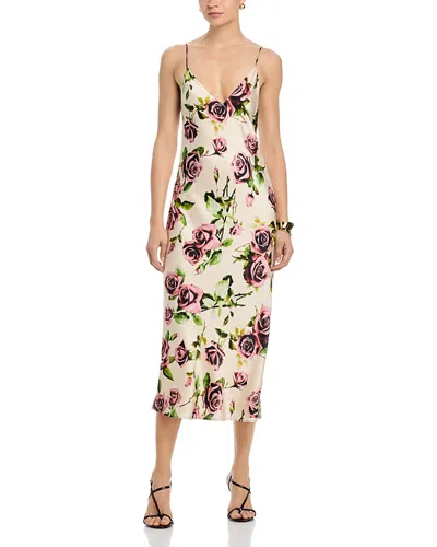 L'agence Seridie Silk Slip Dress In Neutral