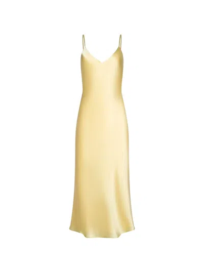 L'agence Seridie Silk Slip Dress In Yellow
