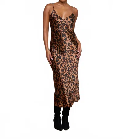 L'agence Christine Dress In Brown Multi Amur Leopard