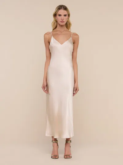 L'agence Seridie Silk Slip Dress In Neutral
