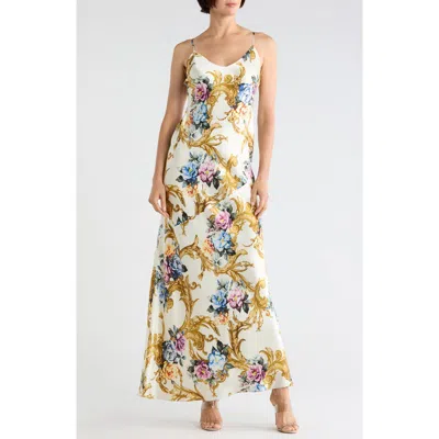 L'agence Serita Bias Cut Silk Maxi Dress In White