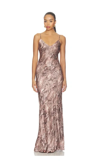 L'agence Serita Maxi Bias Dress In Multi