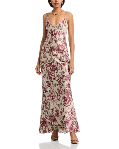 L'agence Serita Maxi Silk Dress In Multi