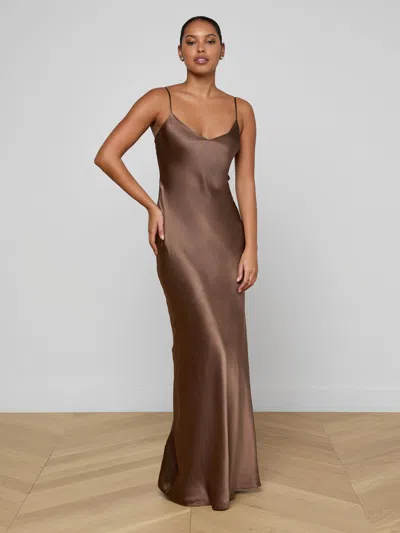 L'agence Serita Silk Gown In Brown