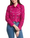 L'agence Seychelle Cropped Button-down In Pink