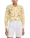 L'agence Seychelle Lace Button Front Shirt In Yellow