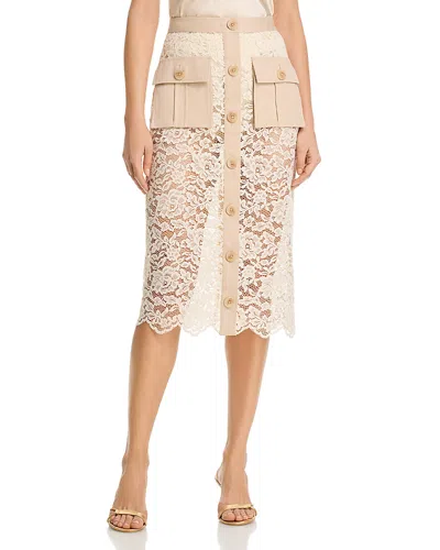 L'agence Shae Lace Skirt In Neutral