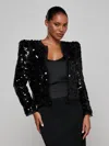 L'agence Shai Paillette Jacket In Animal Print