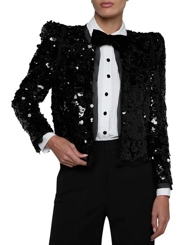L'agence Shai Paillette Jacket In Black