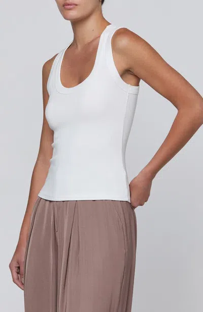 L'agence Shania Racerback Ribbed Tank In White