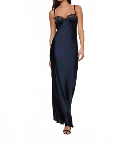 L'agence Shayla Silk Lace Gown In Midnight In Blue
