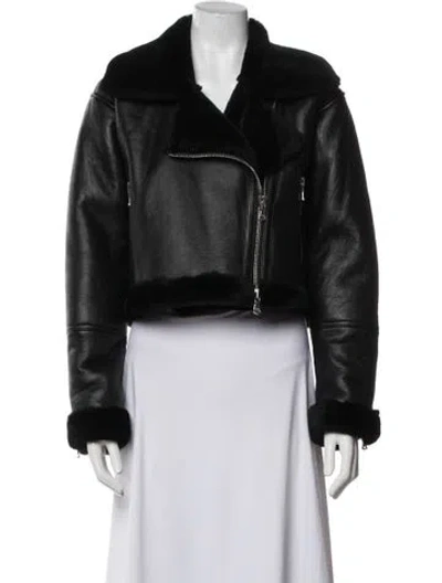 Pre-owned L'agence Shearling Fur Jacket W/ Tags In Black