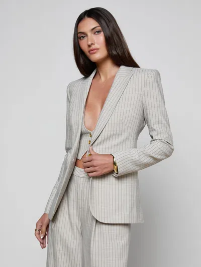 L'agence Sheila Structured Pinstripe Blazer In Neutral