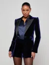 L'agence Sheila Velvet Longline Blazer In Purple