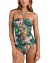 L'agence Shiva Charonda Butterfly Keyhole Bandeau One Piece Swimsuit In Multi
