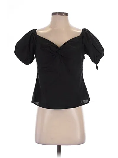 Pre-owned L'agence Short Sleeve Top Black Sweetheart Neckline Tops