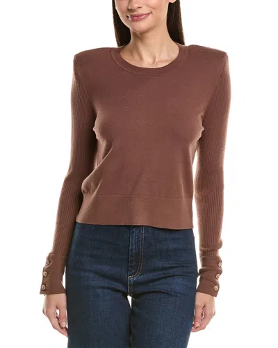 L'agence Shoulder Pad Sweater In Brown