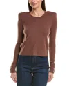 L'agence Shoulder Pad Sweater In Brown
