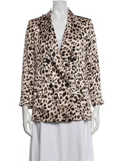 Pre-owned L'agence Silk Animal Print Blazer W/ Tags In Pink