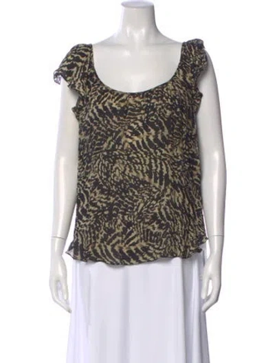 Pre-owned L'agence Silk Animal Print Blouse In Neutral