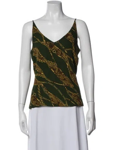 Pre-owned L'agence Silk Animal Print Top In Black