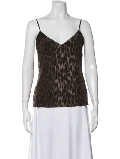 Pre-owned L'agence Silk Animal Print Top In Multi